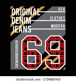 core denim jeans typography, vector illustration for print