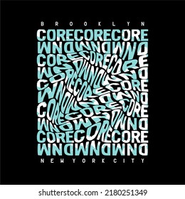 core denim repeat text design typography, vector graphic illustration, for printing t-shirts and others