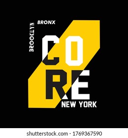 Core Denim, Slogan typography graphic artistic concept for trendy t shirt print, vector illustration, style