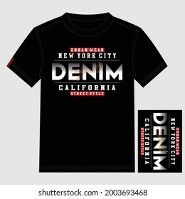 Core Denim Stylish Typography Graphic Slogan Tshirt Print Vector Illustratipon Design
