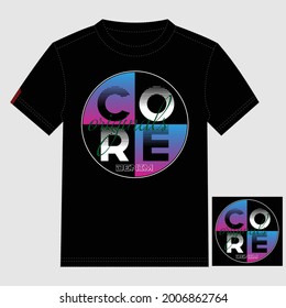 Core Denim Stylish Typografie Graphic T Shirt Stock Vector Illustration Design