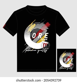 Core denim text,lettering images slogan stylish typography graphic t shirt print vector illustration design