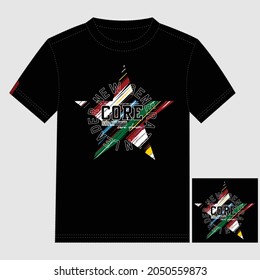 Core denim text,lettering unique stylish images typography graphic slogan t shirt print vector illustration design