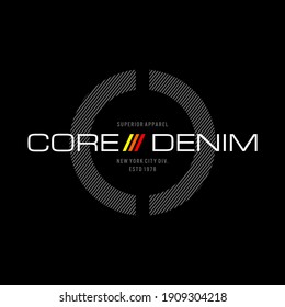 core denim t-shirt design and more.Premium Vector
