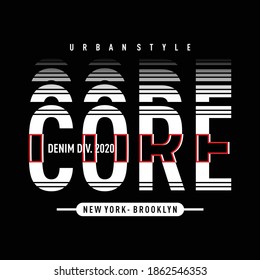 Core-Denim-Typografie-Design-T-Shirt-Vektorgrafik