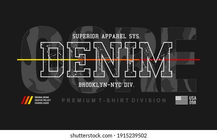 CORE DENIM typography graphic design, for t-shirt prints, vector illustration
