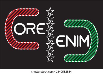 core denim typography for print t shirt