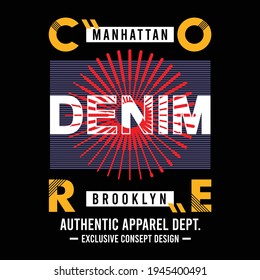 Core Denim With Unique Circles, Graphic Design typography - vector