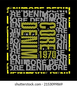 core denim yellow color vector typography tee shirt design graphic print