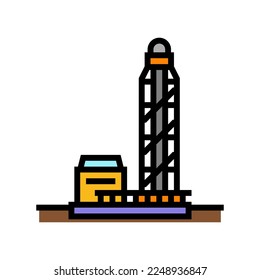 Edelstahl-Produktionsfarbensymbol-Vektorgrafik. Kernbohrstahlwerk-Produktionszeichen. einzelne Symbolillustration