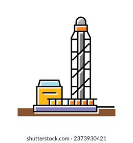 Edelstahl-Produktionsfarbensymbol-Vektorgrafik. Kernbohrstahlwerk-Produktionszeichen. einzelne Symbolillustration