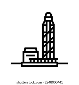 Icon Vektorgrafik der Kernbohrstahlproduktionslinie. Kernbohrstahlwerk-Produktionszeichen. isoliertes Kontursymbol