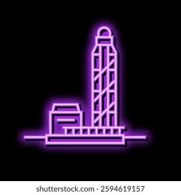 core drilling steel production neon light sign vector. core drilling steel production sign. isolated symbol illustration