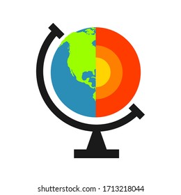 Core earth vector illustration. earth globe icon. flat illustration of earth globe vector icon. editable sign symbol.