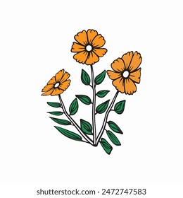 core flower vector clip art white background