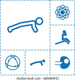 Core icon. set of 6 core filled and outline icons such as core, atom