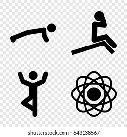 Core icons set. set of 4 core filled icons such as atom