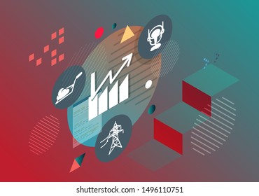 Core Industry Growth Projection - Abstract Illustration as EPS 10 File