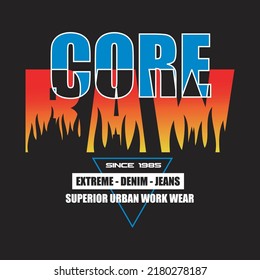 core raw design typography vector illustration for print