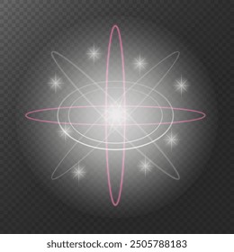 Core. Star. Color. Shining elements. Checkered background. Vector Illustration EPS10.