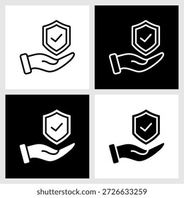 Icono de la fuerza del núcleo con el fondo blanco y negro