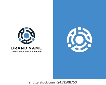 Core technology logo design icon vector template