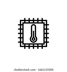 Core temperature icon in linear, outline icon isolated on white background