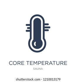 Core temperature icon. Trendy flat vector Core temperature icon on white background from sauna collection, vector illustration can be use for web and mobile, eps10