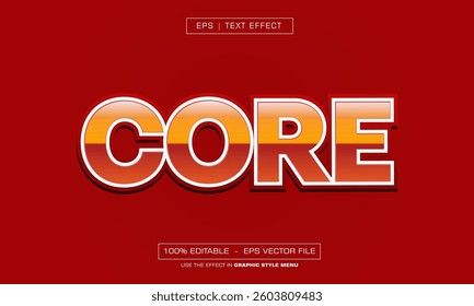 Core text effect with reds background