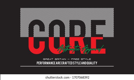 core typography for print t shirt
