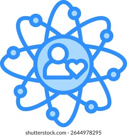 Icono de valor de núcleo Ilustración vectorial de color azul
