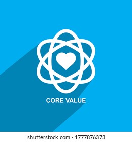 icono de valor central, vector de icono de negocio