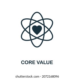 Core Value icon. Monochrome simple element from core value collection. Creative Core Value icon for web design, templates, infographics and more