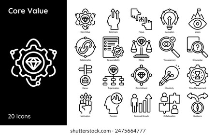 Core Value Icon Set Line Style