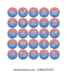 Core Value icons set isolate white background vector stock illustration.