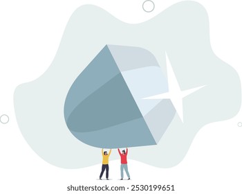 Core value or value proposition, CLV customer lifetime value or company valuation, profit or corporate worth concept.flat design with people.