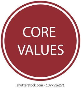Core values circle in red for company or website