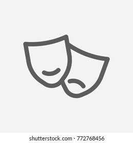 Core values: culture icon mask line symbol. Isolated vector illustration on company values theater sign culture icon concept of company core values for your web site mobile app logo UI design.