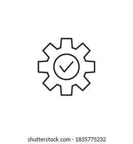 Core values: expertise icon gear check line symbol
