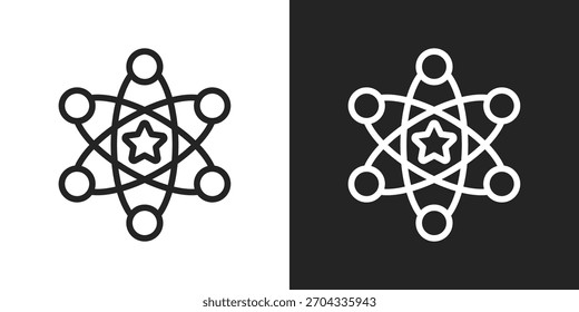 Icono de valores principales en estilo de contorno en blanco y negro