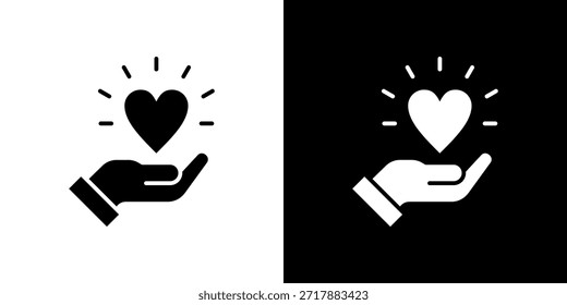Icono de valores principales relleno en blanco y negro.