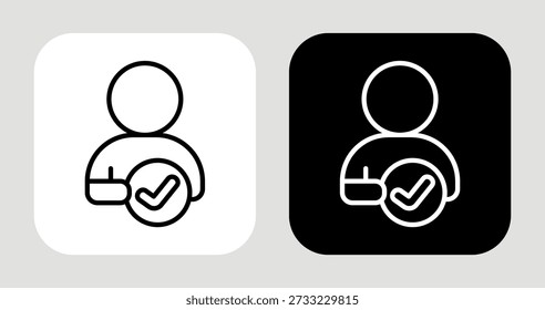 Icono de valores principales en estilo de línea blanca y negra