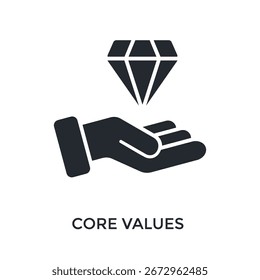 Estilo de glifo de icono de valores principales. Ilustración vectorial Para El Diseño gráfico