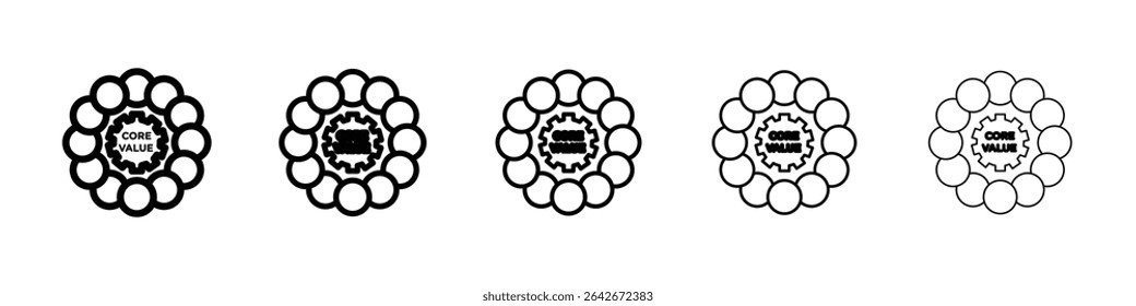core values icon isolated vector on white background set