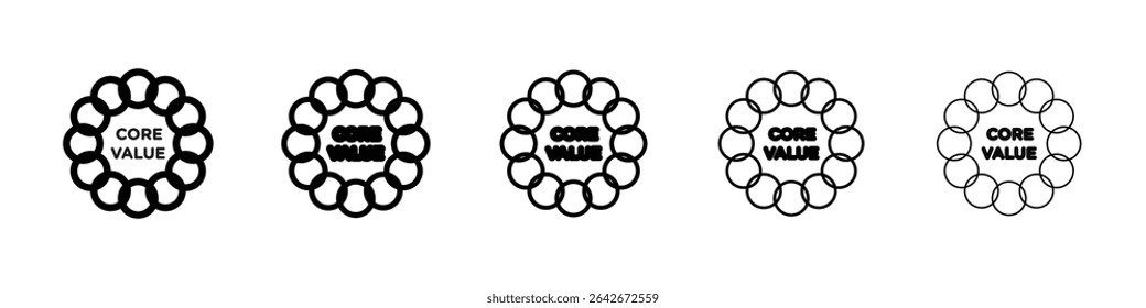 core values icon isolated vector on white background set