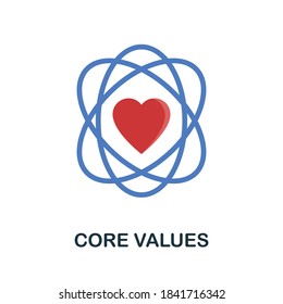 Core Values icon. Monochrome simple Core Values icon for templates, web design and infographics