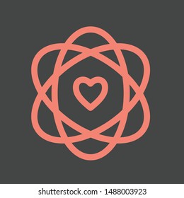 Core Values Icon With Ovals And Heart To Signify Common Belief System