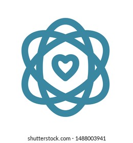 Core Values Icon with Ovals and Heart to signify common belief system