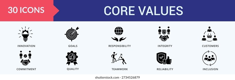 Core Values  Icon Pack Illustration Vector Glyph Style 