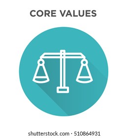 Core Values Icon with Scale and Balance
